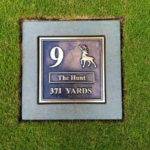 golf course mow over marker sign