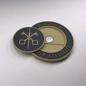 Enamelled Etched Circular Golf Placement Marker