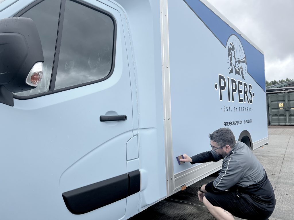 Piper Vehicle Being Wrapped