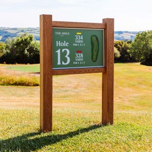 Twin post tee sign