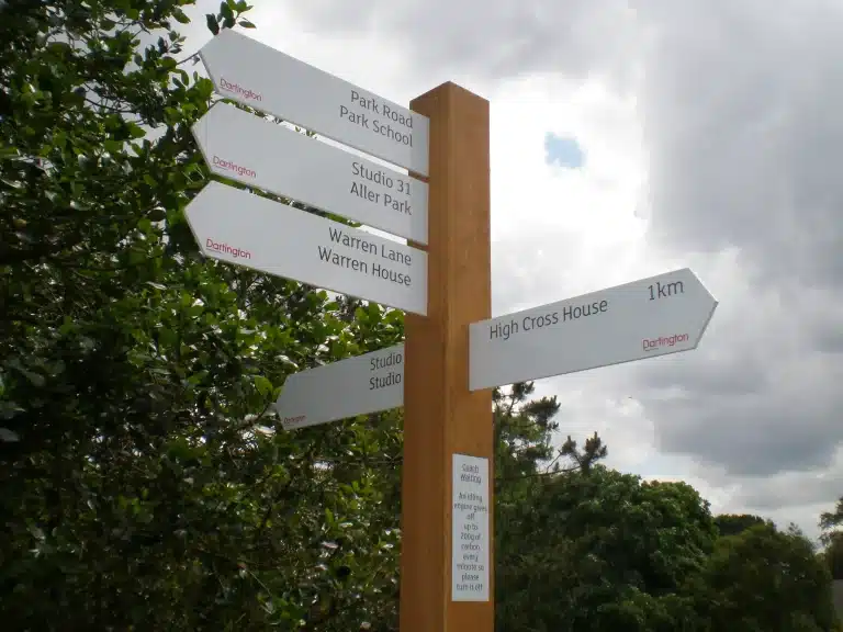 Dartington Hall Trust signage