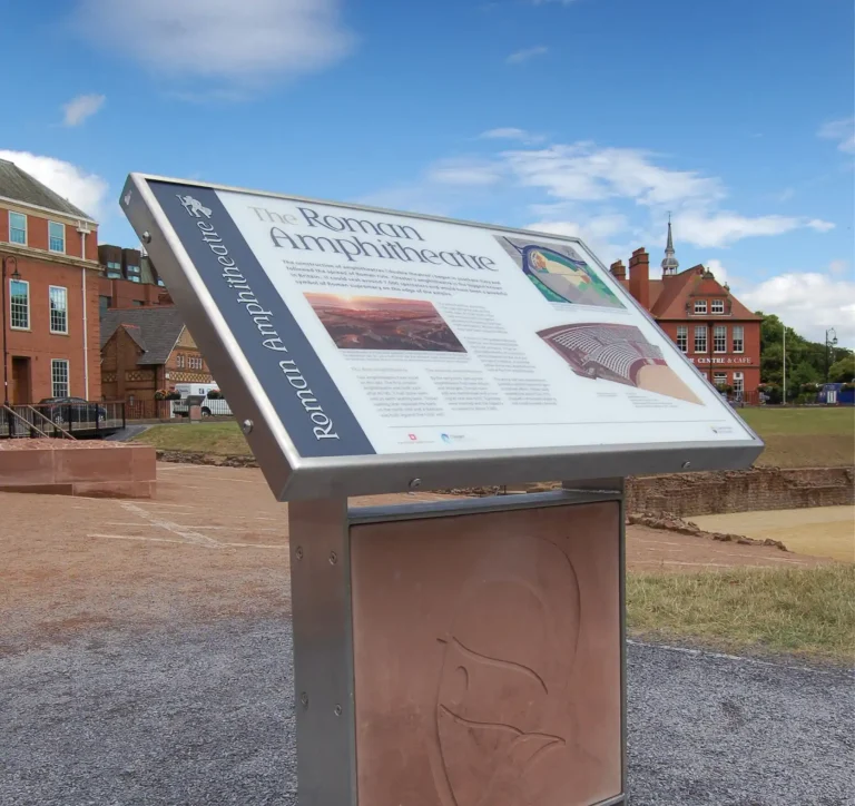 Roman amphitheatre lectern signage for Chester City