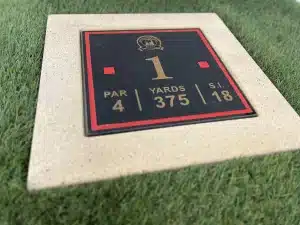 Nevill Golf Club – square granite mow over marker