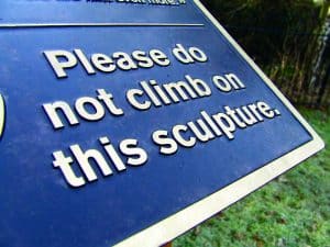 Bronze Do Not Climb Sign