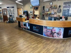 Lords Meadow Leisure Old Front Desk Signage