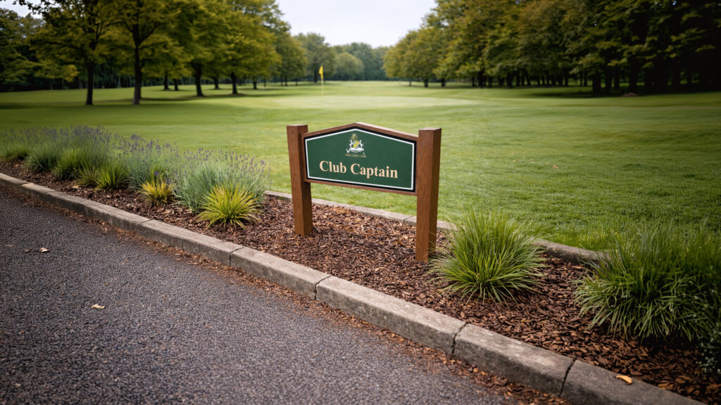 North Wilts Golf Club - Light isitwood Twin Posted Car Park Sign